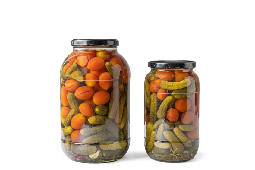 Pickled Cherry Tomatoes and Mini Gherkins